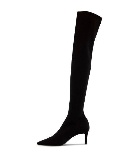 Black Tony Bianco Gracie Black Sock Knit 6.5cm Heeled Boots | USICD79756