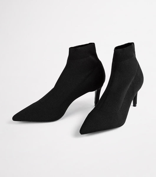 Black Tony Bianco Gwen Black Sock Knit 6.5cm Ankle Boots | PUSQX41465