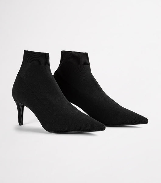 Black Tony Bianco Gwen Black Sock Knit 6.5cm Ankle Boots | PUSQX41465