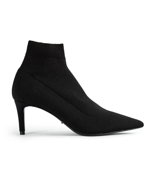 Black Tony Bianco Gwen Black Sock Knit 6.5cm Heeled Boots | YUSGT58520