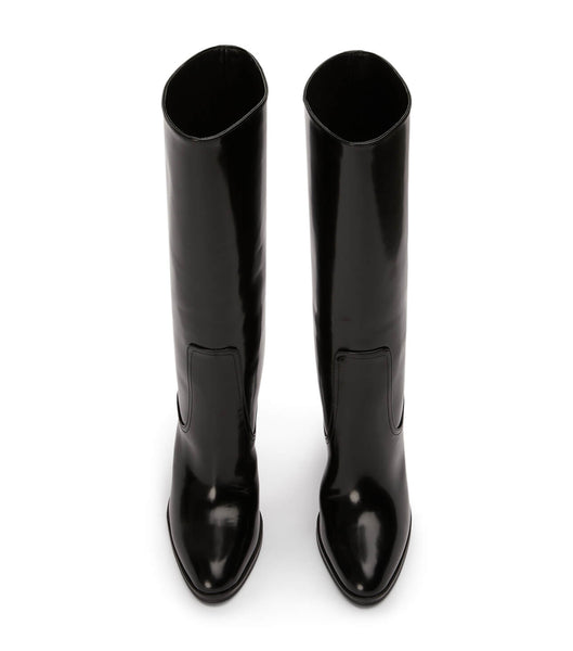 Black Tony Bianco Hadley Black Hi Shine 10.5cm Stiletto Boots | GUSEC81548