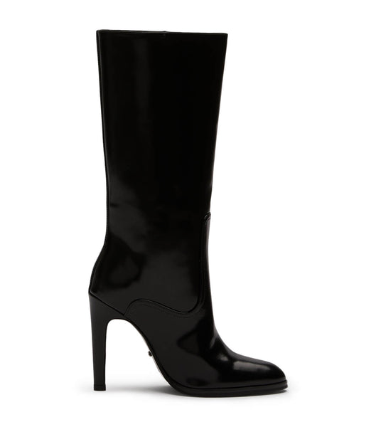 Black Tony Bianco Hadley Black Hi Shine 10.5cm Stiletto Boots | GUSEC81548