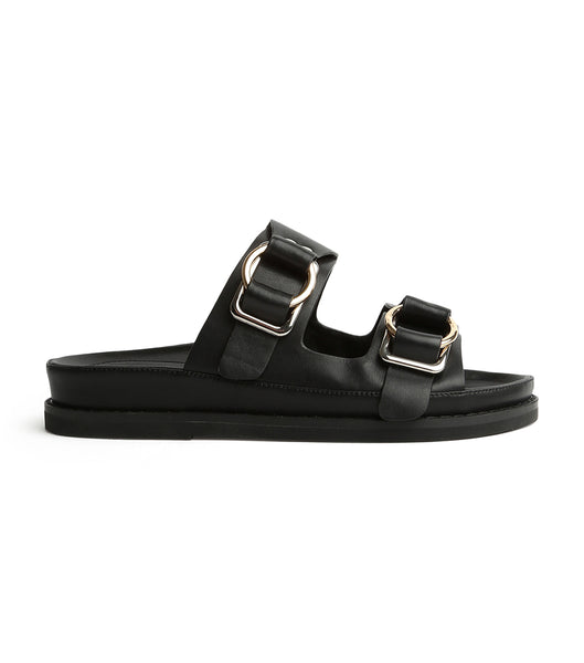 Black Tony Bianco Hunter Black Como 3.5cm Slides | QUSUV29956