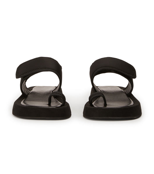 Black Tony Bianco Iso Black Neoprene 3.5cm Flat Sandals | USJBT50831