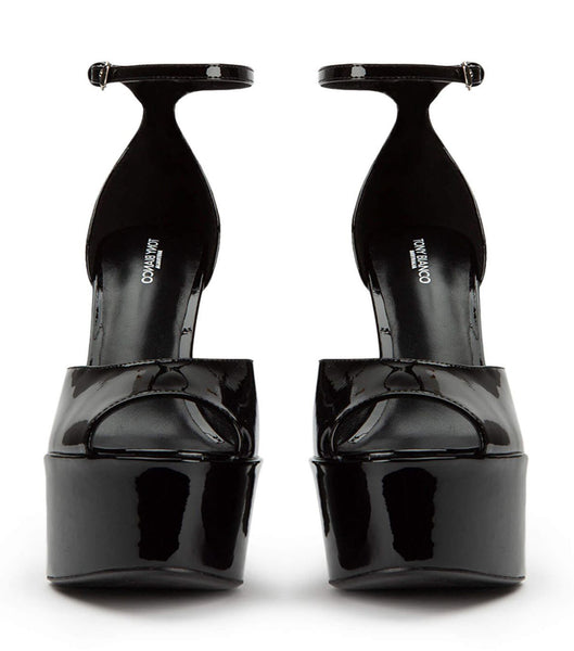 Black Tony Bianco Jayze Black Patent 14cm Block Heels | YUSVQ61202