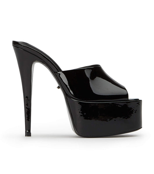 Black Tony Bianco Jordyn Black Patent 15cm Stiletto Heels | LUSTR30146