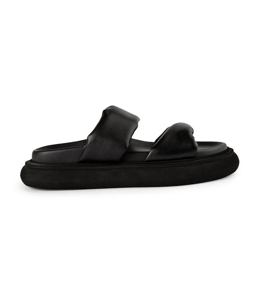 Black Tony Bianco June Black Nappa 3cm Flat Sandals | USDFL85310