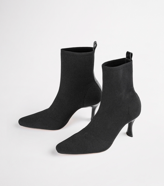 Black Tony Bianco Kossam Black Knit 8cm Stiletto Boots | QUSWA22179