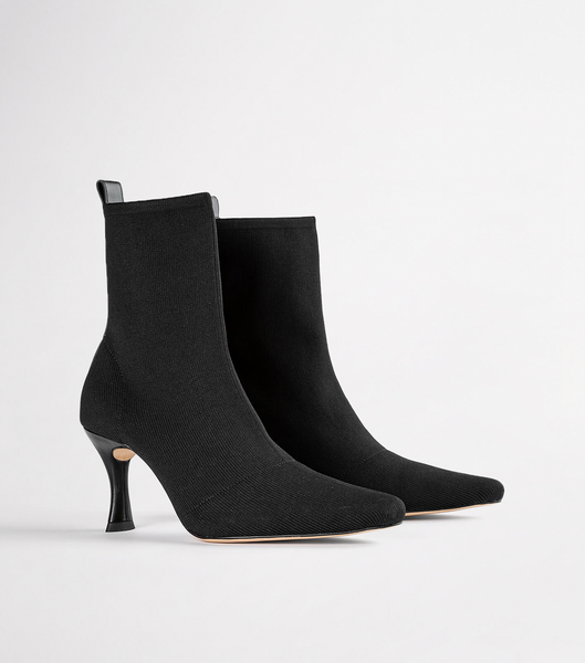 Black Tony Bianco Kossam Black Knit 8cm Ankle Boots | UUSTG35387