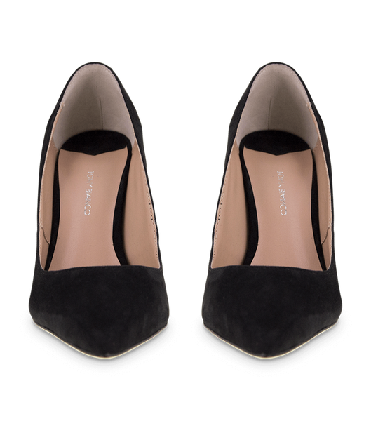 Black Tony Bianco Lotus Black Kid Suede 10.3cm Event Heels | USZPD52221