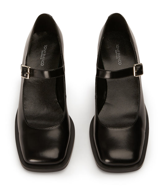 Black Tony Bianco Loure Black Hi Shine 6.5cm Loafers | MUSFT74514