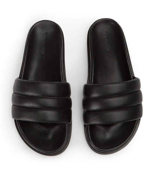 Black Tony Bianco Lucas Black Nappa 1.5cm Slides | TUSWZ50459