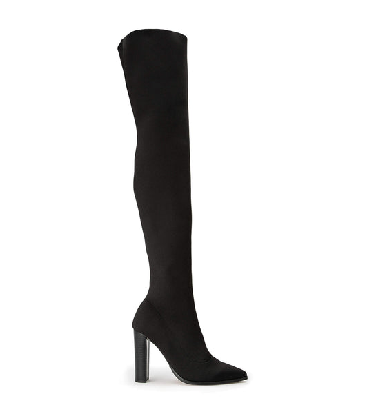 Black Tony Bianco Lucca Black Sock Knit 10.3cm Heeled Boots | USDYB36149