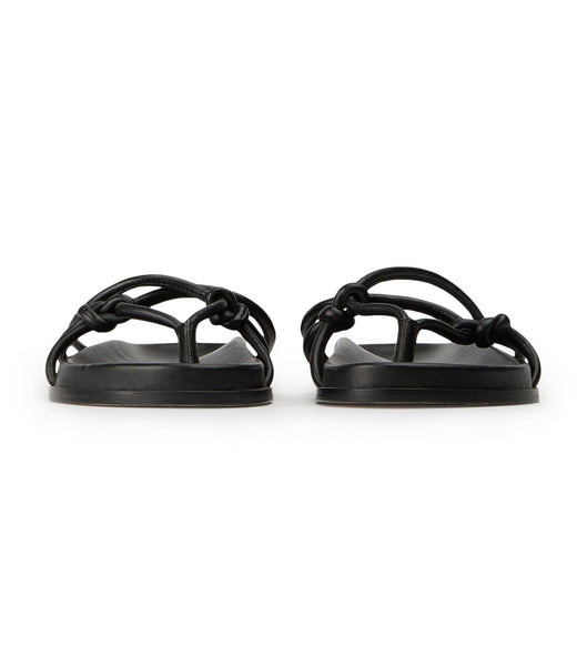 Black Tony Bianco Luelle Black Nappa Flat Sandals | TUSWZ61370