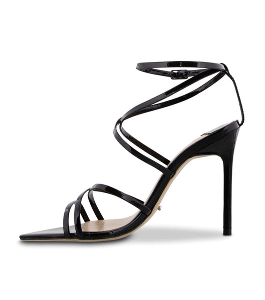 Black Tony Bianco Marcy Black Patent 10.5cm Strappy Heels | XUSBH95885