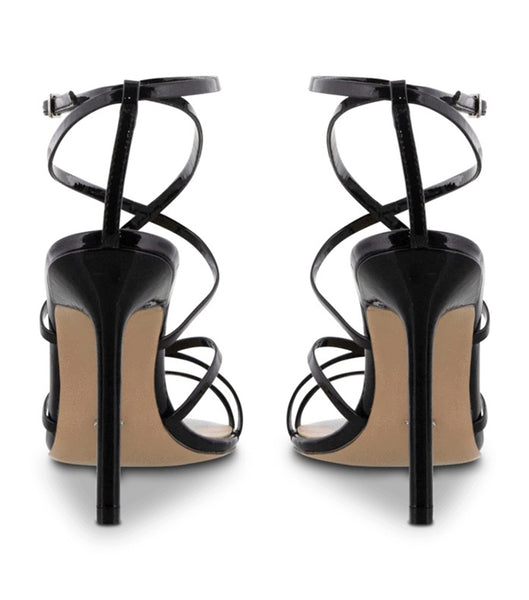 Black Tony Bianco Marcy Black Patent 10.5cm Strappy Heels | XUSBH95885