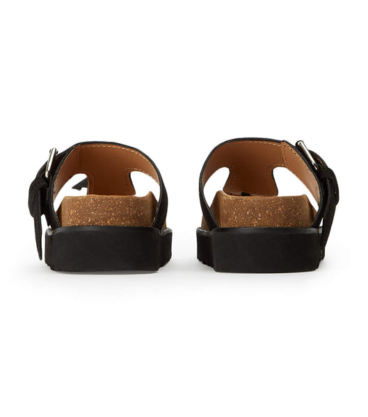 Black Tony Bianco Marlo Black Suede 3cm Flat Sandals | ZUSNQ27971