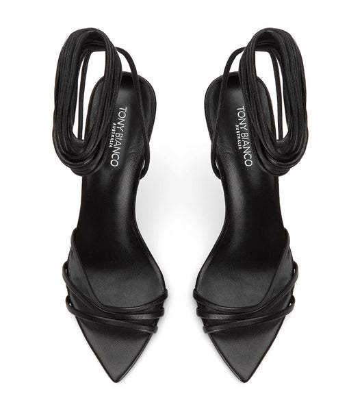 Black Tony Bianco Mavis Black Nappa 10.5cm Stiletto Heels | EUSHC60508