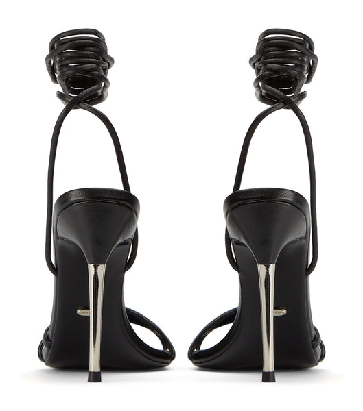 Black Tony Bianco Mavis Black Nappa 10.5cm Strappy Heels | UUSND58830