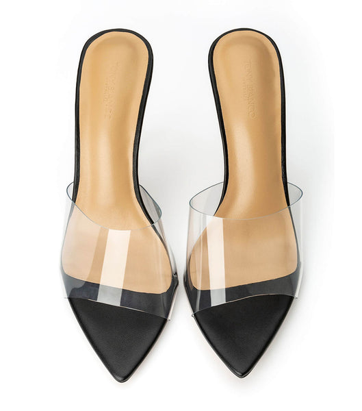 Black Tony Bianco Mylo Clear Vinylite/Black 10.5cm Stiletto Heels | USEGJ58011