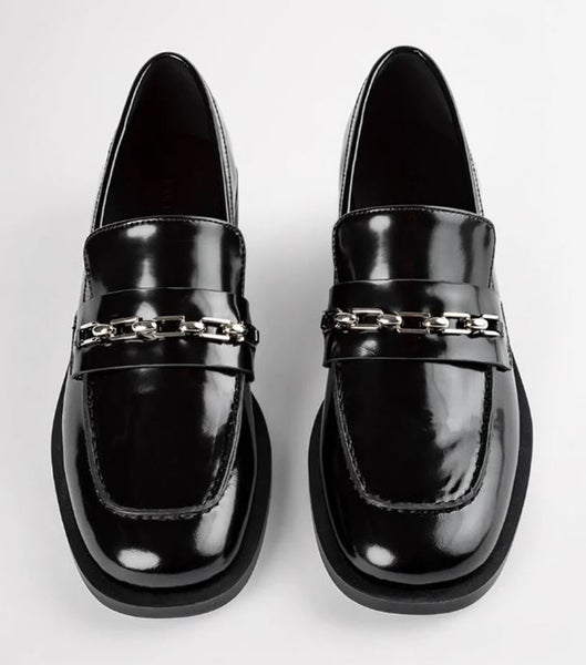 Black Tony Bianco Rebecca Black Hi Shine 2.5cm Loafers | BUSSO22688