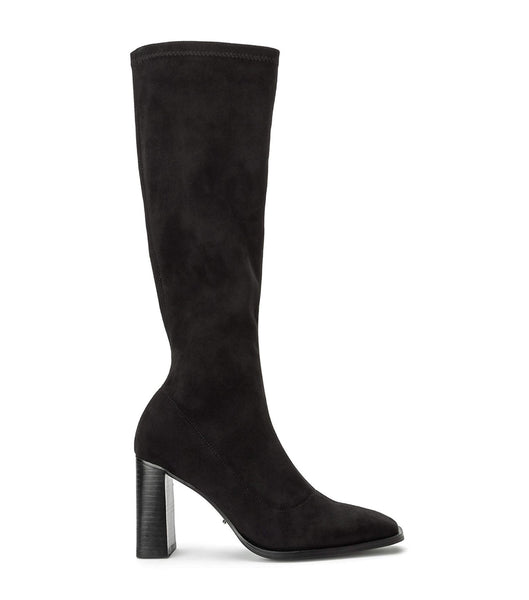 Black Tony Bianco Renae Black Stretch Suede 8.5cm Stretch Boots | LUSSX25102