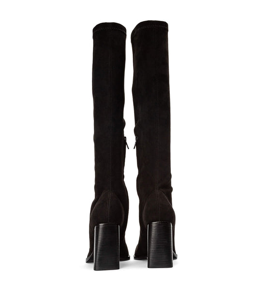 Black Tony Bianco Renae Black Stretch Suede 8.5cm Knee High Boots | USIIZ52684