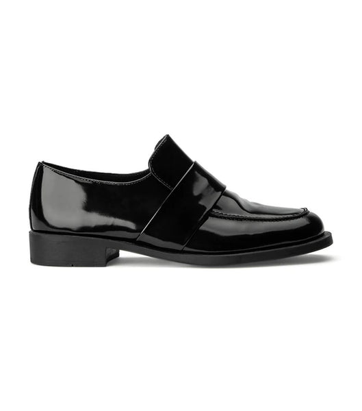 Black Tony Bianco Rovin Black Hi Shine 2.5cm Loafers | PUSER54325