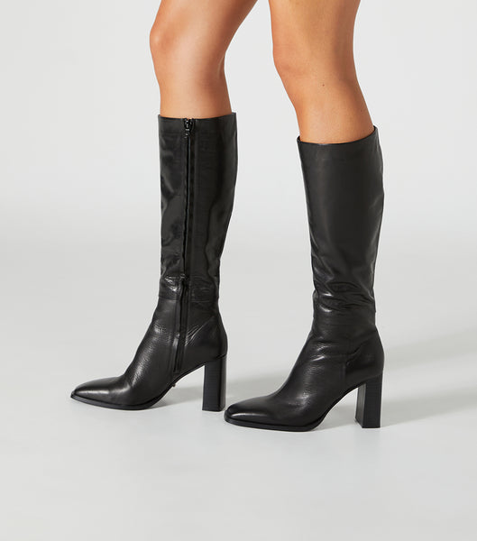 Black Tony Bianco Rylee Black Venice 8.5cm Heeled Boots | USNZX45459