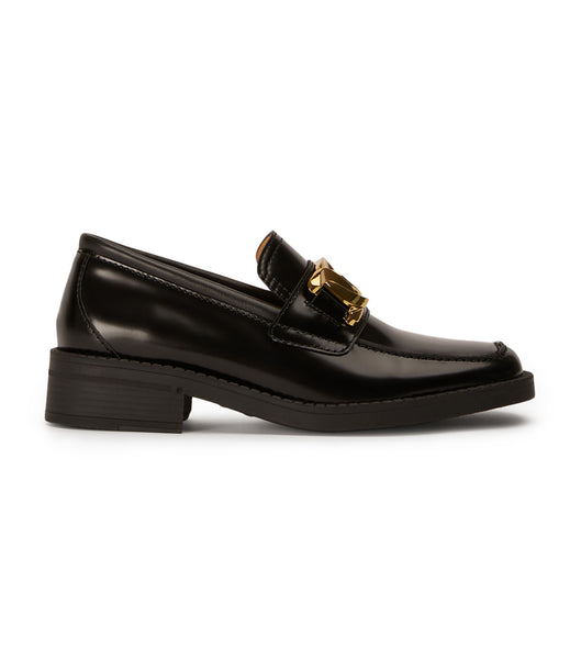 Black Tony Bianco Tia Black Hi Shine 4cm Loafers | LUSSX13823