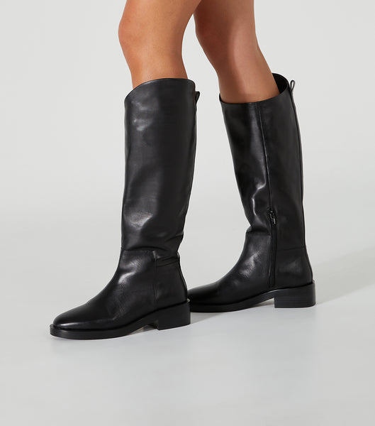 Black Tony Bianco Tyler Black Como 4cm Knee High Boots | USIIZ70478