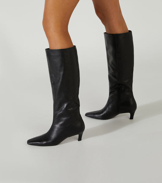 Black Tony Bianco Vixon Black Venice 5cm Mid Calf Boots | BUSSO43075