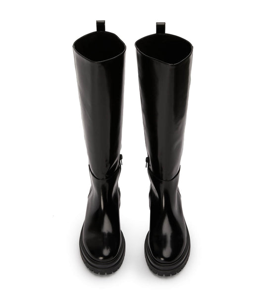 Black Tony Bianco Welly Black Hi Shine 4.5cm Mid Calf Boots | DUSVO97291