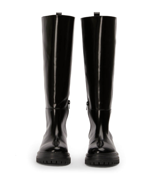 Black Tony Bianco Welly Black Hi Shine 4.5cm Mid Calf Boots | DUSVO97291