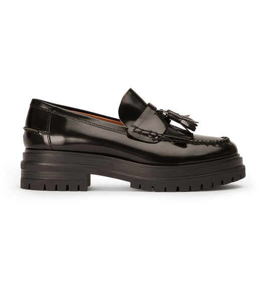 Black Tony Bianco Willow Black Hi Shine 4.5cm Loafers | USEAH39472