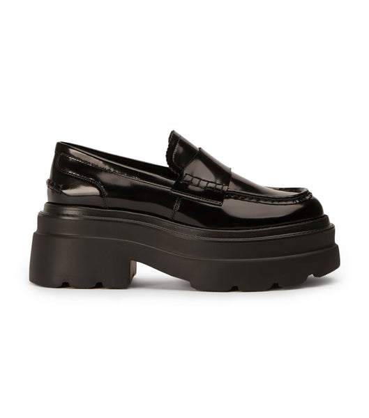 Black Tony Bianco Zomp Black Hi Shine 7.5cm Loafers | DUSKV37338