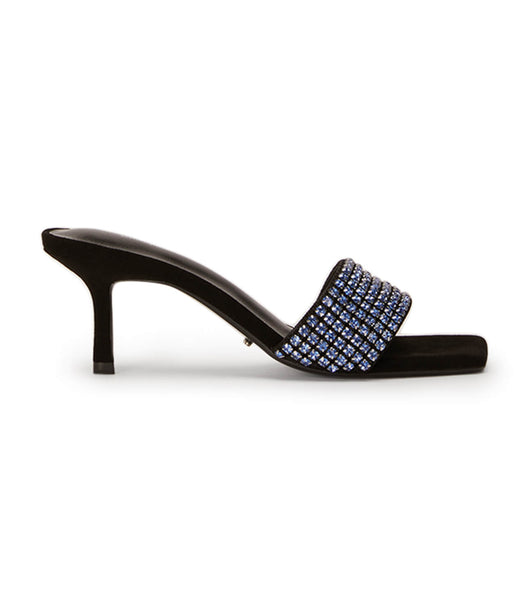 Blue / Black Tony Bianco Amos Blue Crystal/Black Suede 6.5cm Event Heels | PUSQX69761