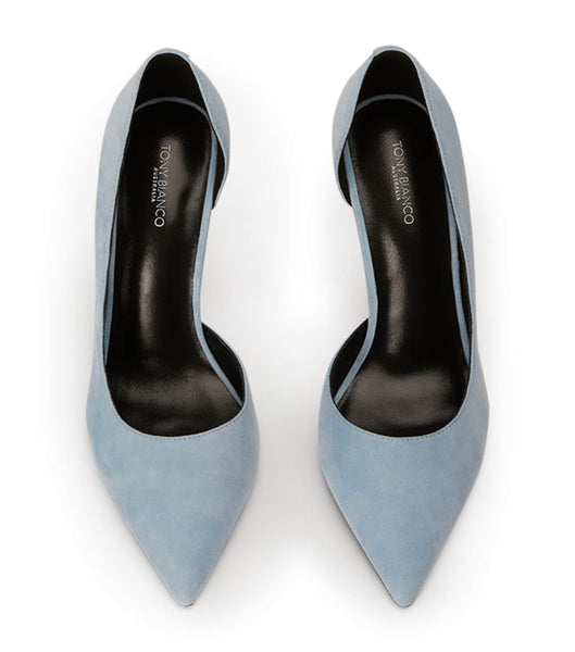 Blue Tony Bianco Alyx Sky Suede 10.5cm Stiletto Heels | USICD98382