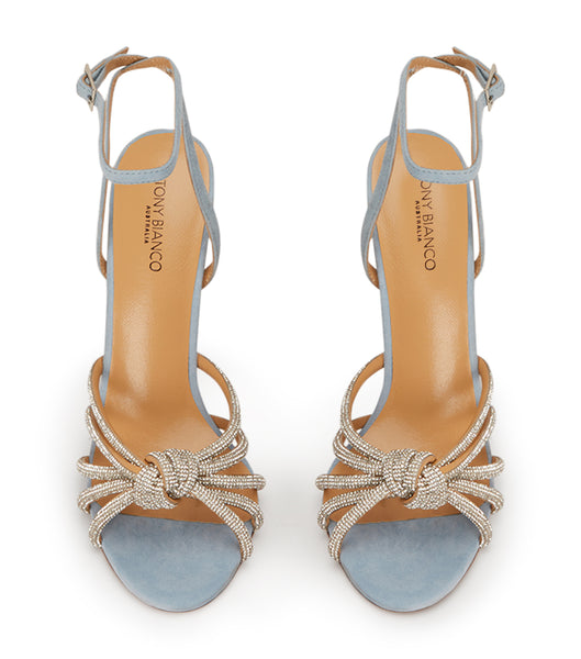 Blue Tony Bianco Kyla Sky Suede 11cm Bling Heels | QUSWA86012