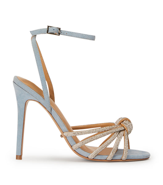 Blue Tony Bianco Kyla Sky Suede 11cm Strappy Heels | USEGJ17887