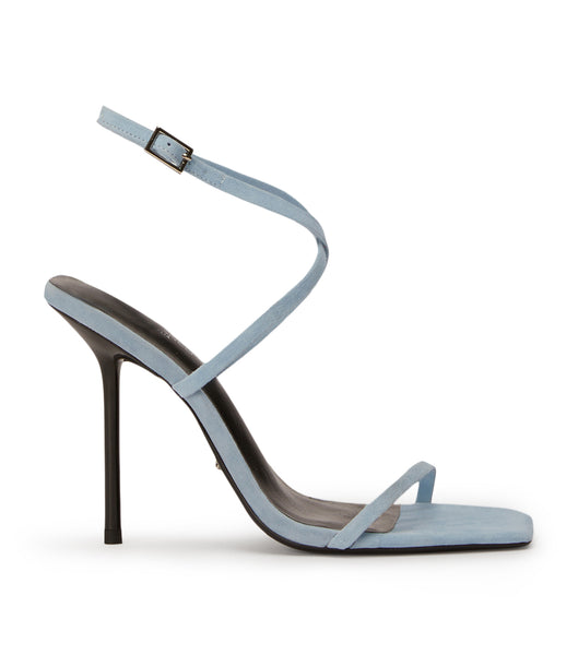 Blue Tony Bianco Naxos Sky Suede 10.5cm Strappy Heels | MUSFT95372