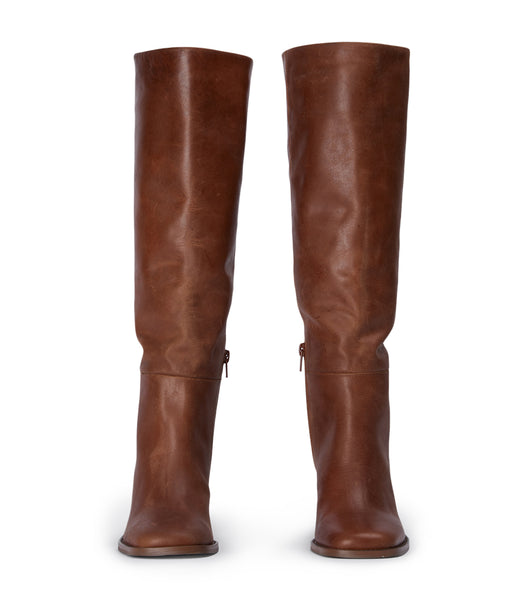 Brown Tony Bianco Asher Cognac 8.5cm Heeled Boots | USJBT94268