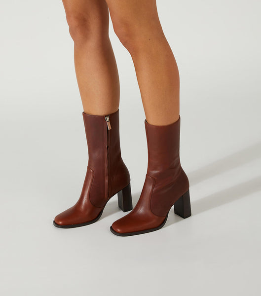 Brown Tony Bianco Atlanta Cognac 8.5cm Ankle Boots | GUSUC41283