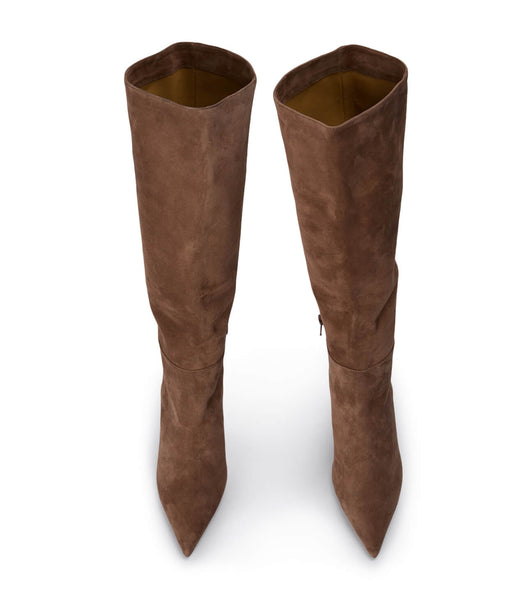 Brown Tony Bianco Drake Saddle Suede 9.5cm Mid Calf Boots | MUSFT43492