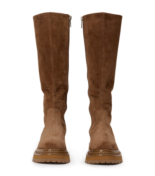 Brown Tony Bianco Hitch Saddle Suede 5.5cm Knee High Boots | GUSUC28203