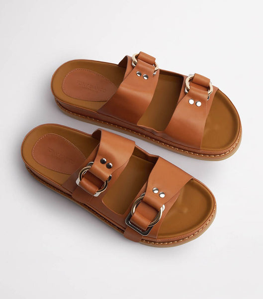 Brown Tony Bianco Hunter Tan Como 3.5cm Slides | USNZX59563