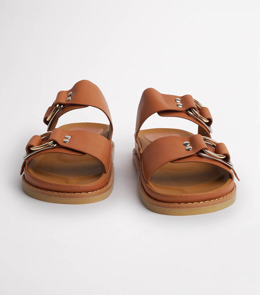 Brown Tony Bianco Hunter Tan Como 3.5cm Slides | USNZX59563