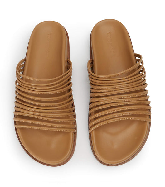 Brown Tony Bianco Libi Biscuit Nappa Slides | FUSUI18131