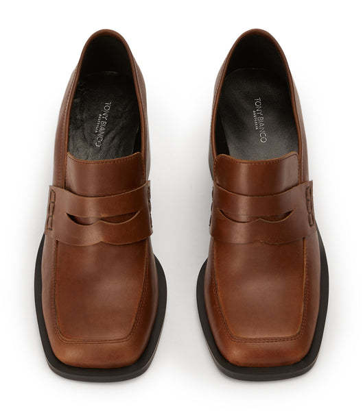 Brown Tony Bianco Lomax Cognac 6.5cm Loafers | LUSSX35509