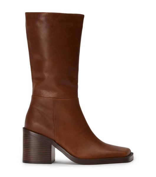 Brown Tony Bianco Prestige Cognac 8cm Mid Calf Boots | USXMI10101